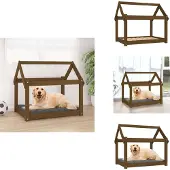 vidaXL Hundebett Honigbraun 81x60x70 cm Massivholz Kiefer - Hundebetten