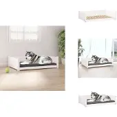 vidaXL Hundebett Weiß 105,5x75,5x28 cm Massivholz Kiefer - Hundebetten
