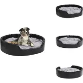 vidaXL Hundebett Schwarz-Grau 99x89x21 cm Plüsch und Kunstleder - Hundebetten