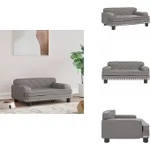 vidaXL Hundebett Grau 70x45x30 cm Kunstleder - Hundebetten