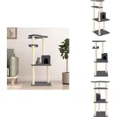 vidaXL Kratzbaum mit Sisal-Kratzsäulen Dunkelgrau 123 cm - Kratzbäume