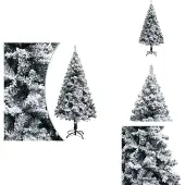 vidaXL Künstlicher Weihnachtsbaum mit Schnee Grün 150 cm PVC - Weihnachtsbäume