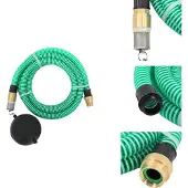 vidaXL Saugschlauch mit Messing-Anschlüssen Grün 1,1" 25 m PVC - Gartenschläuche