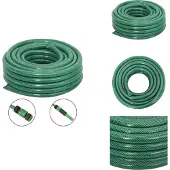 vidaXL Gartenschlauch mit Armaturen-Set Grün 0,9" 30 m PVC - Gartenschläuche