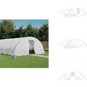 vidaXL Gewächshaus mit Stahlrahmen Weiß 40 m² 8x5x2,3 m - Gewächshäuser