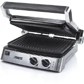 Princess 117300 Kontaktgrill, Schwarz, Silber, Tisch, Rost, 290 x 230 mm, 1 Zone(n), Verschlussdeckel