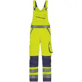 Dassy Malmedy Warnschutz Latzhose mit Kniepolstertaschen - neongelb/dunkelblau - 58-5cm