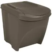 vidaXL Stapelbare Mülleimer 3 Stk. Grau 75 L Polypropylen