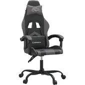 vidaXL Gaming-Stuhl Drehbar Schwarz und Grau Kunstleder