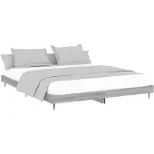 vidaXL Bettgestell Grau Sonoma 200x200 cm Holzwerkstoff