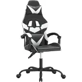 vidaXL Gaming-Stuhl Schwarz und Weiß Kunstleder