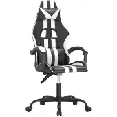 vidaXL Gaming-Stuhl Schwarz und Weiß Kunstleder