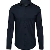 Armani Exchange für Herren. 8NZC31ZN28Z1510 Marineblaues Blockhemd (L), Lässig, Party, Baumwolle, Klassisch, Langarm
