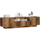vidaXL TV-Schrank mit LED-Leuchten Altholz-Optik 160x35x40 cm