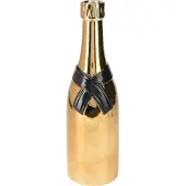 H&S HS Collection Blumenvase Champagnerflasche - schwarz/gold - 11x39 cm