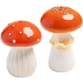 &Klevering - Salz- und Pfefferstreuer, Mushroom, rot / weiß