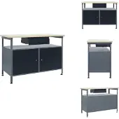 vidaXL Werkbank Schwarz 120x60x85 cm Stahl - Werkbänke