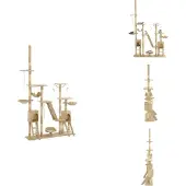 vidaXL Katzen-Kratzbaum mit Sisal-Kratzsäulen 230 - 250 cm Beige - Kratzbäume