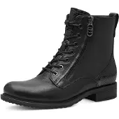 Tamaris Damen Schnürstiefeletten Schwarz Leder Synthetik Mix Größe: 38