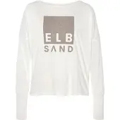 Elbsand Langarmshirt "Irpa" mit Logodruck, Baumwoll-Mix, sportlich-casual