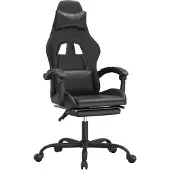 vidaXL Gaming-Stuhl mit Fußstütze Schwarz Kunstleder