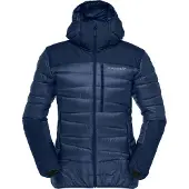 Norrøna - Daunenjacke mit Kapuze - Falketind Down750 Zip Hood W Indigo Night für Damen - Größe L - Navy blau