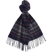 Barbour Schal Tartan Lammwolle Grau