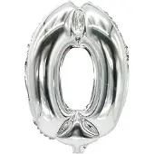 Papstar Folienballon "Zahlen", Ziffer: 0, silber