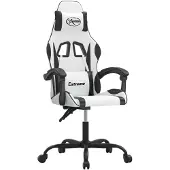 vidaXL Gaming-Stuhl Weiß und Schwarz Kunstleder
