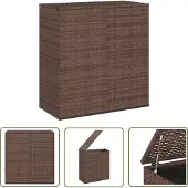 The Living Store Garten-Kissenbox PE Rattan 100x49x103,5 cm Braun