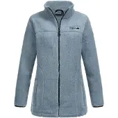 Arctic Seven Damen Sherpa Fleecejacke – Wärmende Outdoorjacke mit Zipper – Dusty Blue