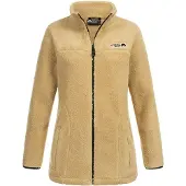 Arctic Seven Damen Sherpa Fleecejacke – Wärmende Outdoorjacke mit Zipper – Pale Khaki