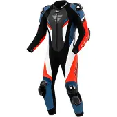 SHIMA Hyper RS Perforierte Schwarz Weiß Rot Blau 1-Teiler Motorrad Lederkombi Größe 50