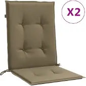 vidaXL Niedriglehner-Auflagen 2 Stk. Melange Taupe 100x50x4 cm Stoff