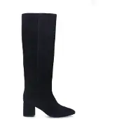 Manfield Blaue Veloursleder-Stiefel mit Absatz | Größe 39