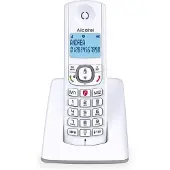 Alcatel F530, DECT-Telefon, Kabelloses Mobilteil, Freisprecheinrichtung, 50 Eintragungen, Anrufer-Identifikation, Grau, Weiß