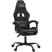 vidaXL Gaming-Stuhl mit Fußstütze Schwarz Kunstleder
