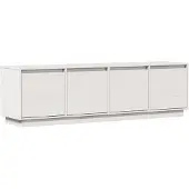 vidaXL TV-Schrank Weiß 156x37x45 cm Massivholz Kiefer