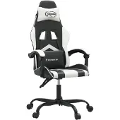 vidaXL Gaming-Stuhl Schwarz und Weiß Kunstleder