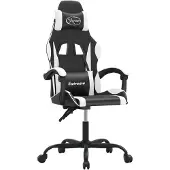 vidaXL Gaming-Stuhl Schwarz und Weiß Kunstleder
