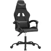 vidaXL Gaming-Stuhl Drehbar Schwarz Kunstleder