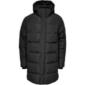Only & Sons Herren ONSCARL Long Quilted Coat OTW Mantel, Black, XS
