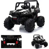 Es-toys Kinderfahrzeug - Elektro Auto "Buggy 688" - 12V7AH Akku,2 Motoren- 2,4Ghz, MP3 + Ledersitz-Weiss
