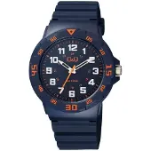 Q&Q Herrenuhr Silikon silberfarbig, 10 ATM