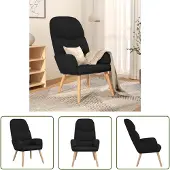 The Living Store Relaxsessel Schwarz Stoff