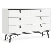 Ebuy24 Rye Kommode breit 6 Schubladen mattweiss.