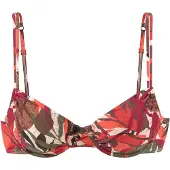 LASCANA Bügel-Bikini-Top "Ava", Damen, Gr. 36, Cup C, rot (rot bedruckt), Recycling-Polyamid, bedruckt, Bikini-Oberteile Bügel-Bikini-Top, im tropischen Design, Topseller