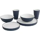 Outwell - Gala Geschirrr-Set 2 Personen - Geschirr-Set grau/blau