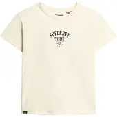 Superdry für Damen. W1011332A Tattoo Strass-T-Shirt off-white (M), Weiß, Lässig, Baumwolle, Kurzarm