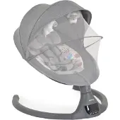 Cangaroo Babywippe iSwing, Musikfunktion, Timer, Fernbedienung, Aluminiumrahmen grau